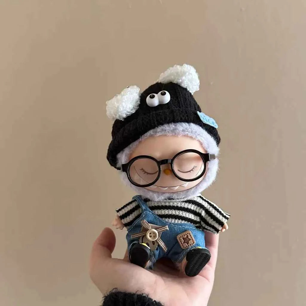 ✨ Ensemble de Vêtements en Peluche Miniature 17 cm LABUBU - Style Kpop