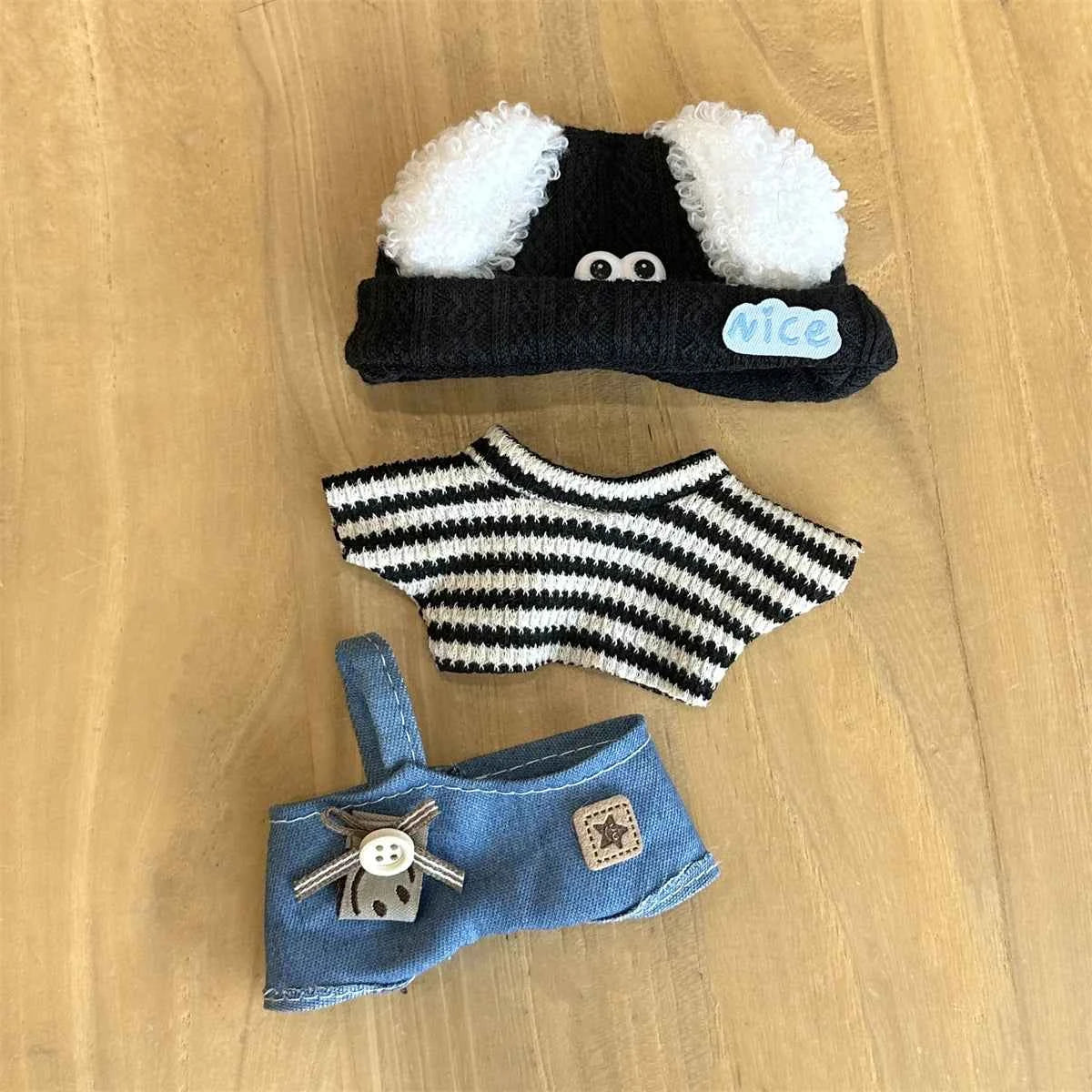 ✨ Ensemble de Vêtements en Peluche Miniature 17 cm LABUBU - Style Kpop