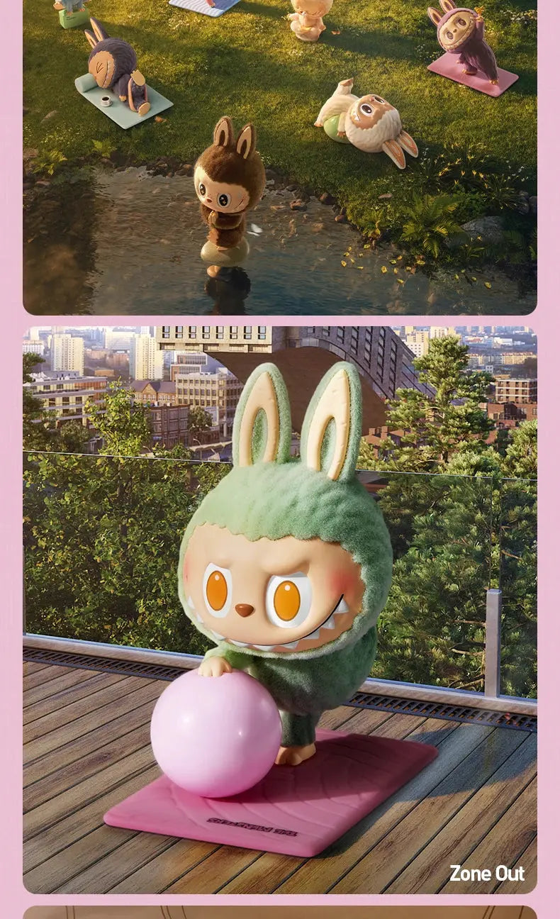 🌿 Figurine Kawaii LABUBU – Série Lazy Yoga SiriuS