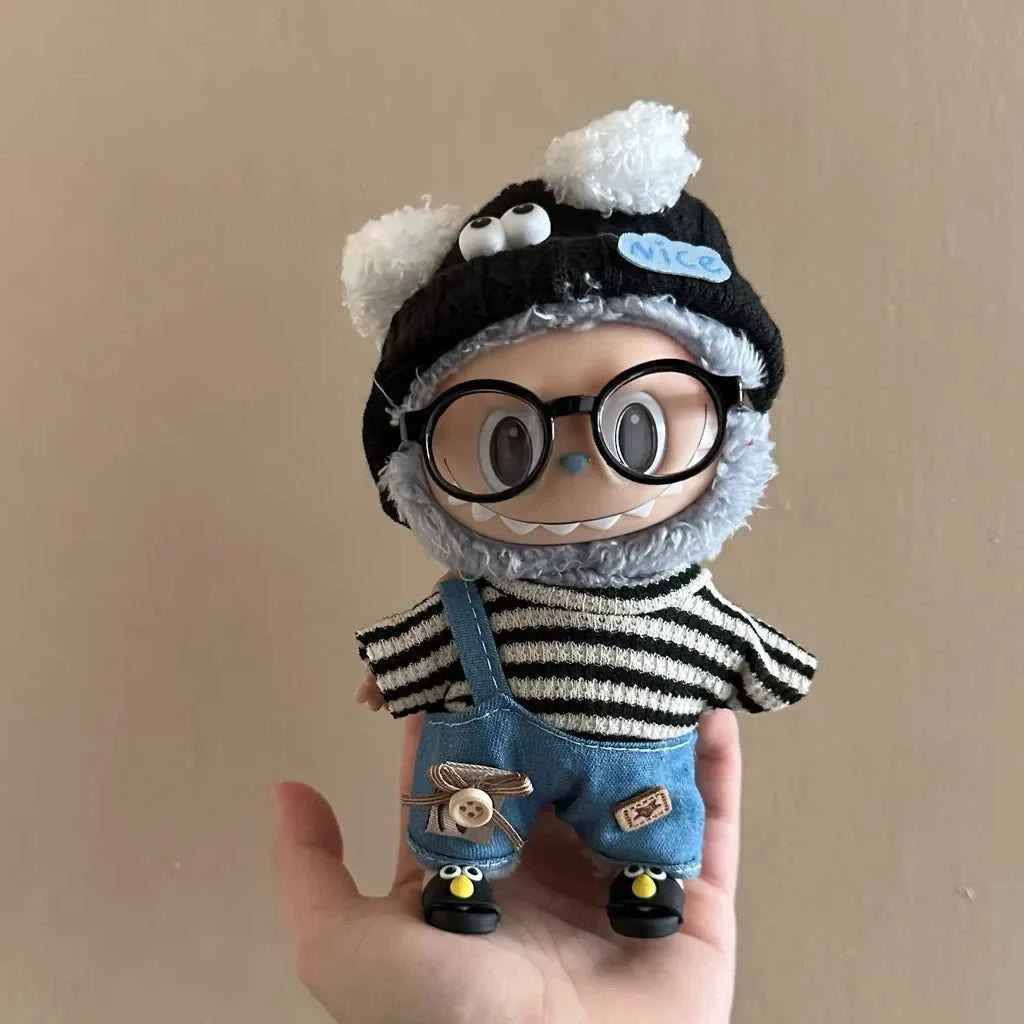 ✨ Ensemble de Vêtements en Peluche Miniature 17 cm LABUBU - Style Kpop