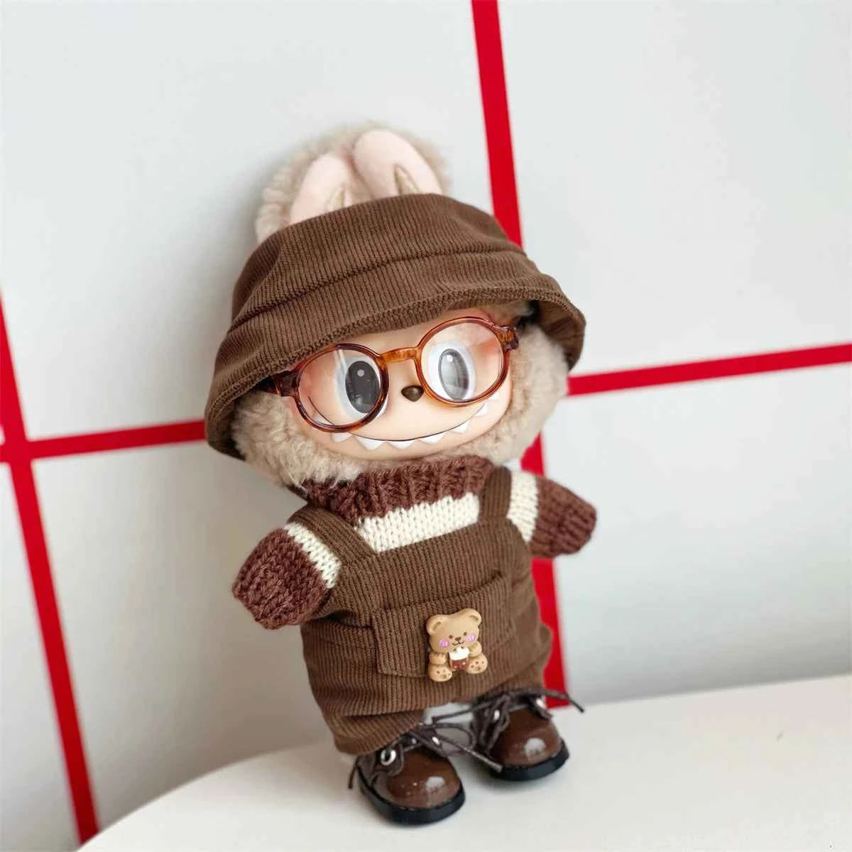 ✨ Ensemble de Vêtements en Peluche Miniature 17 cm LABUBU - Style Kpop