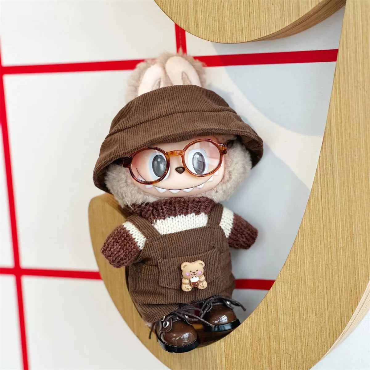 ✨ Ensemble de Vêtements en Peluche Miniature 17 cm LABUBU - Style Kpop