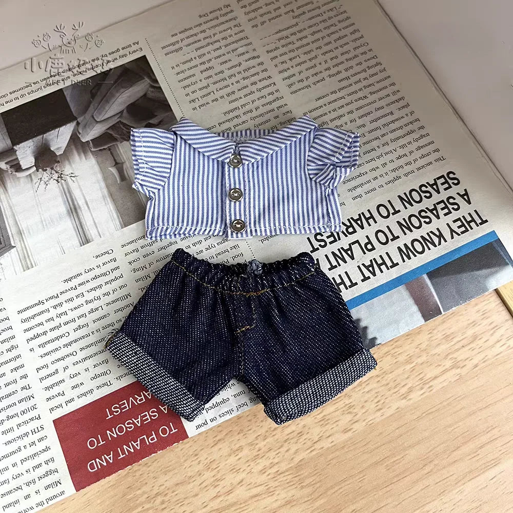 👕 Chemise en Denim Labubu – Combo Édgy pour Poupées 15/17 cm 🔥 - SiriuS