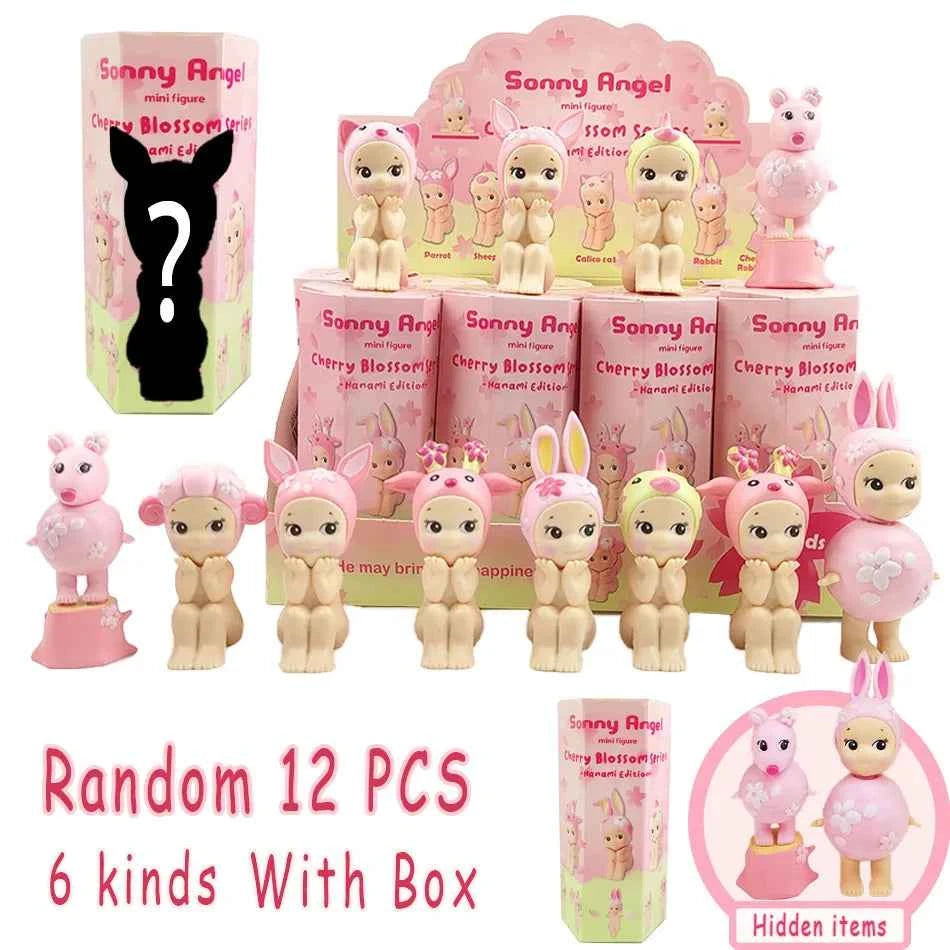 🌸 Figurine Mini Hippers LABUBU – Édition Cherry Blossom
