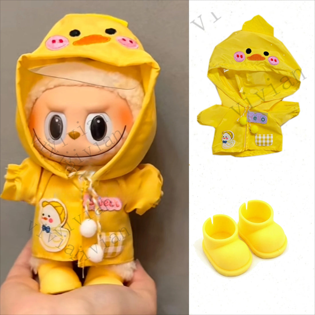☔ Ensemble Accessoires de Pluie Mini Doll'S – Pour Poupées Labubu 15-17 cm - SiriuS