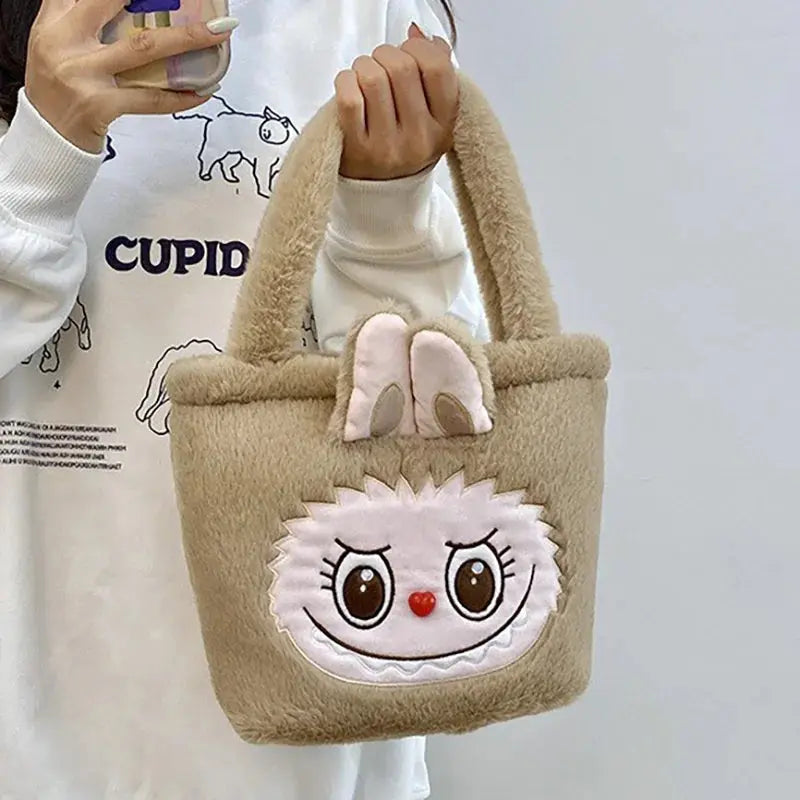 👜 Sac à Main Kawaii Labubu - Tote Brown à Double Compartiment SiriuS