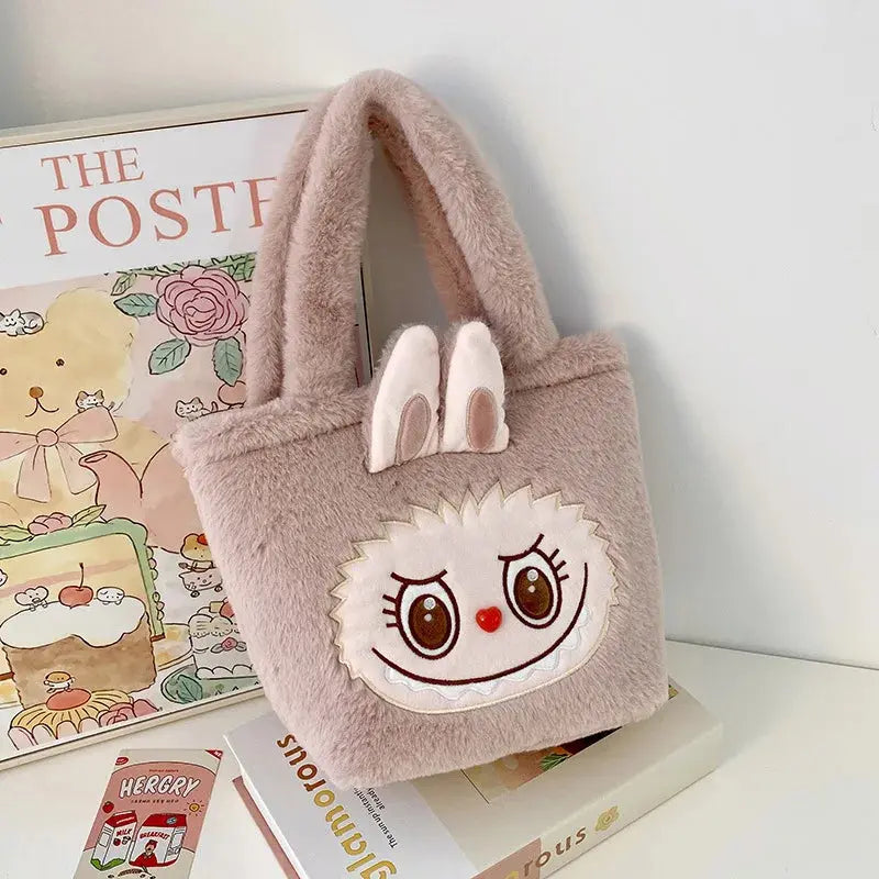 👜 Sac à Main Kawaii Labubu - Tote Brown à Double Compartiment SiriuS