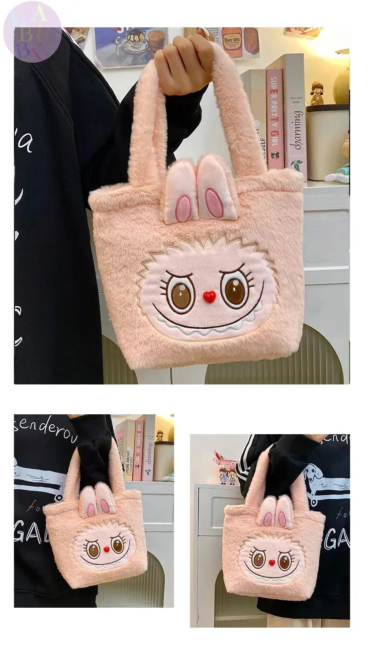 👜 Sac à Main Kawaii Labubu - Tote Brown à Double Compartiment SiriuS