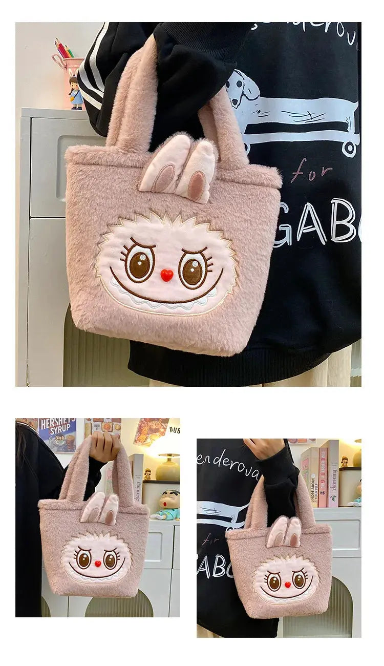 👜 Sac à Main Kawaii Labubu - Tote Brown à Double Compartiment SiriuS