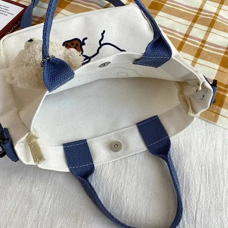 👜 Sac à bandoulière en toile Labubu – Le tote bag mignon qui vous suit partout ! SiriuS