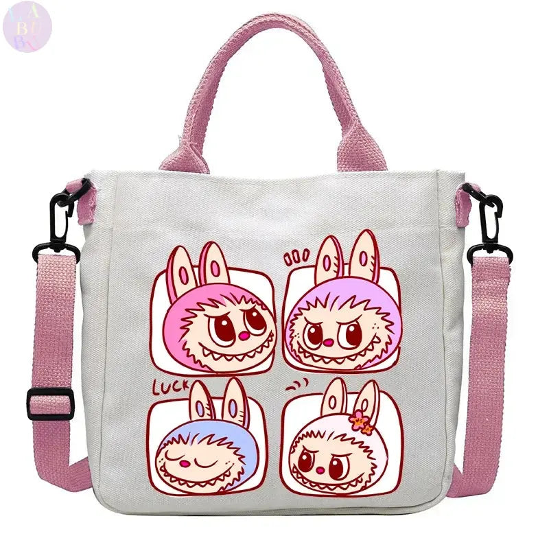 👜 Sac à bandoulière en toile Labubu – Le tote bag mignon qui vous suit partout ! SiriuS