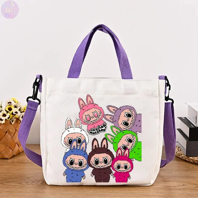 👜 Sac à bandoulière en toile Labubu – Le tote bag mignon qui vous suit partout ! SiriuS