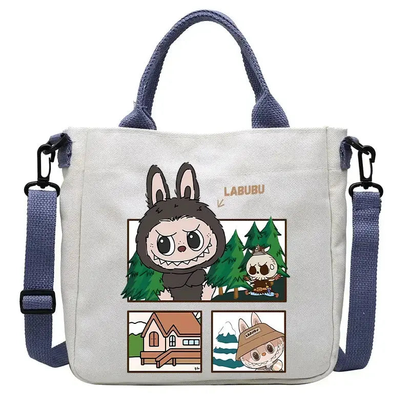 👜 Sac à bandoulière en toile Labubu – Le tote bag mignon qui vous suit partout ! SiriuS