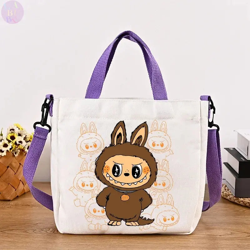 👜 Sac à bandoulière en toile Labubu – Le tote bag mignon qui vous suit partout ! SiriuS