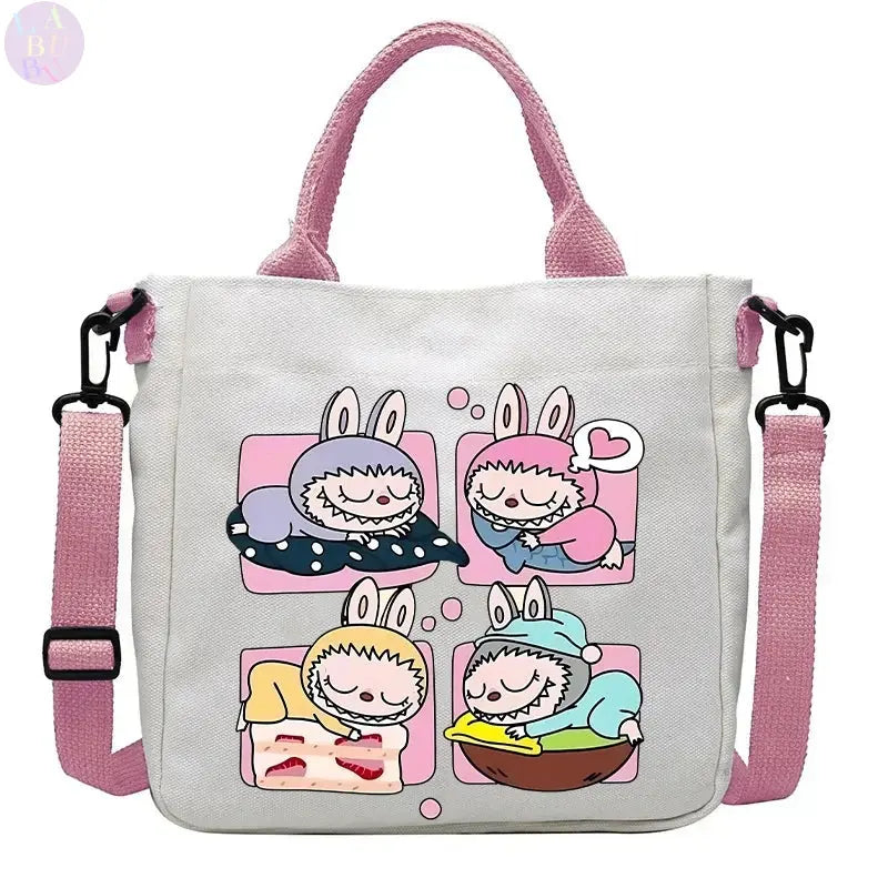 👜 Sac à bandoulière en toile Labubu – Le tote bag mignon qui vous suit partout ! SiriuS
