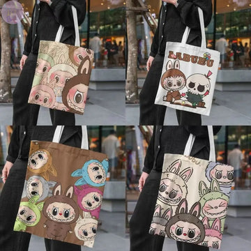 🧳 Sac en Toile Labubu – Motifs de Monstre, Grand Format, Grand Style ! SiriuS