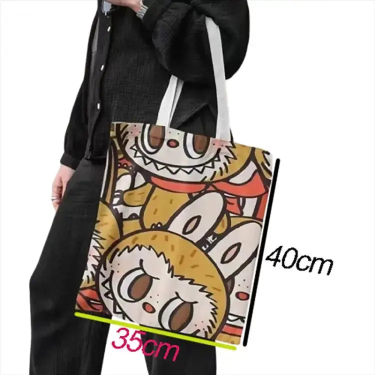 🧳 Sac en Toile Labubu – Motifs de Monstre, Grand Format, Grand Style ! SiriuS