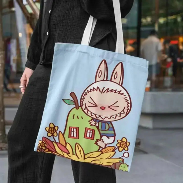 🧳 Sac en Toile Labubu – Motifs de Monstre, Grand Format, Grand Style ! SiriuS