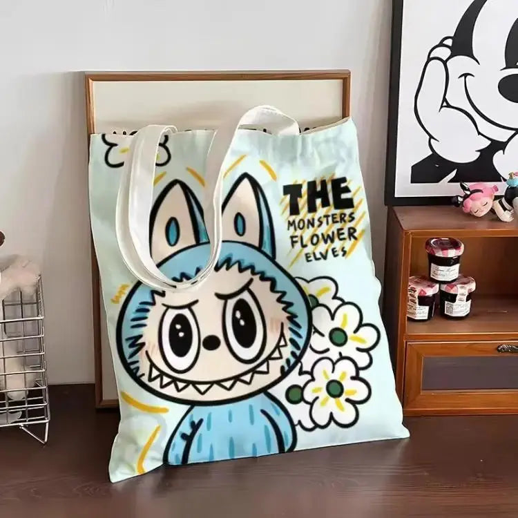🧳 Sac en Toile Labubu – Motifs de Monstre, Grand Format, Grand Style ! SiriuS