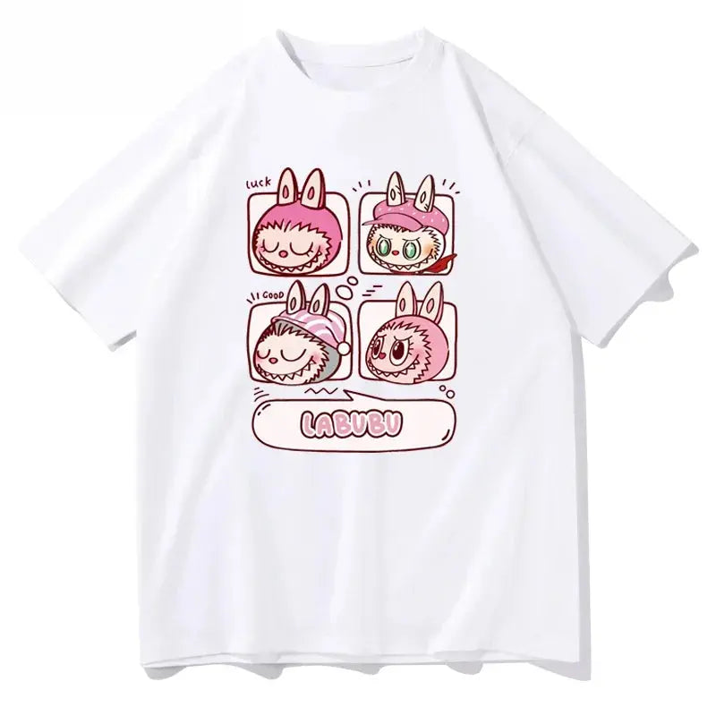 👚 T-shirt Femme Graffiti Labubu – Style Décontracté Y2K SiriuS
