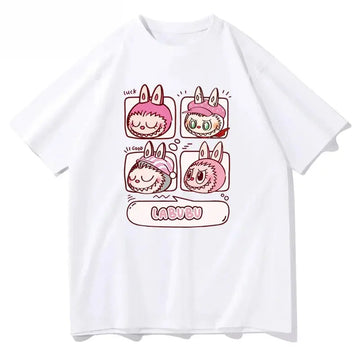 👚 T-shirt Femme Graffiti Labubu – Style Décontracté Y2K SiriuS