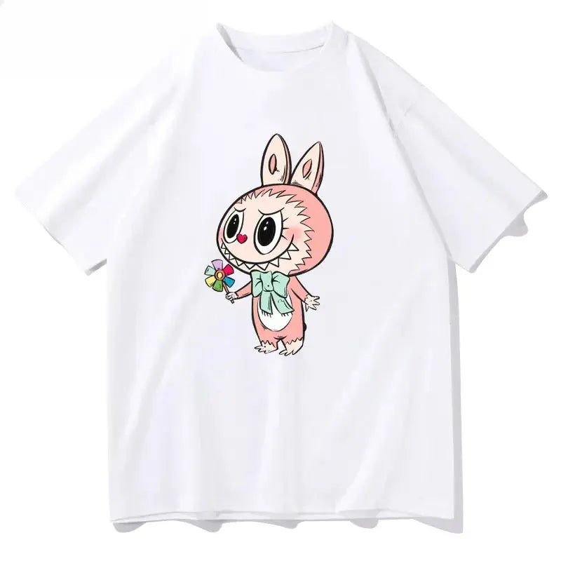 👚 T-shirt Femme Graffiti Labubu – Style Décontracté Y2K SiriuS