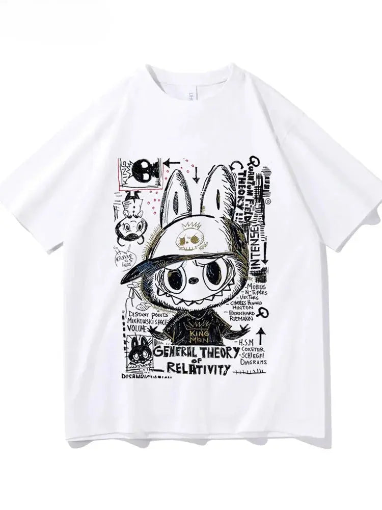 👚 T-shirt Femme Graffiti Labubu – Style Décontracté Y2K SiriuS