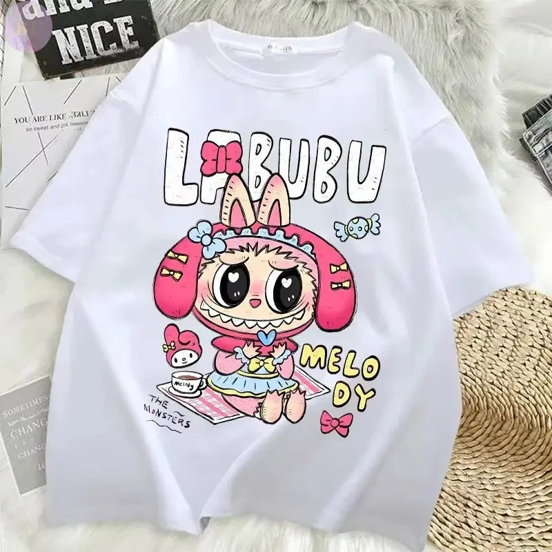 👕 T-shirt d’été en coton Labubu – Mode Anime Unisexe SiriuS